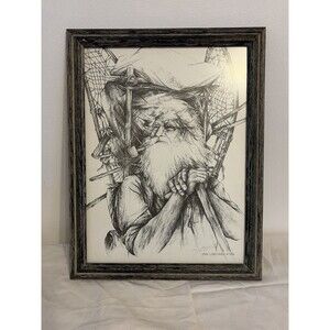 Doug Lindstrand 1988 Limited Edition Seal Alaskan Mountain Man With Snowshoe